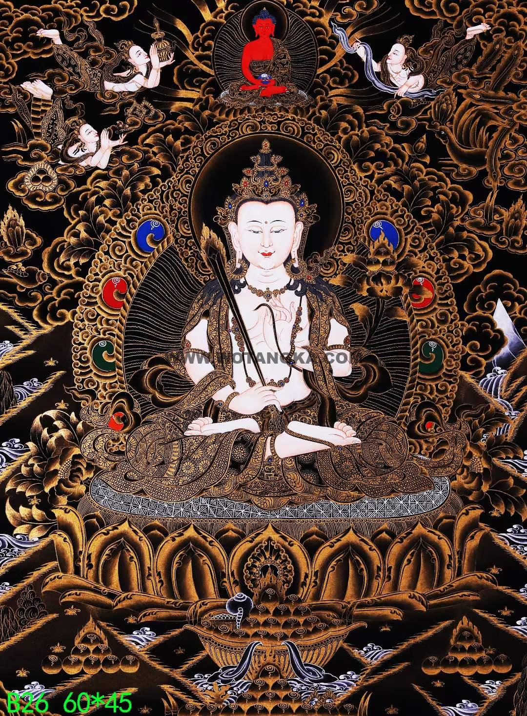 编号168-657299:黑金唐卡-虚空藏菩萨(60*45CM左右)