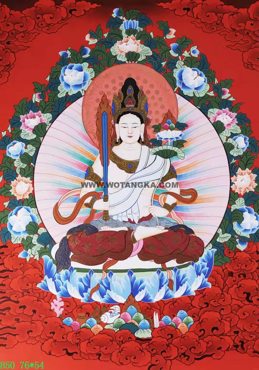 编号168-838256:红金唐卡-虚空藏菩萨(75*54CM左右)
