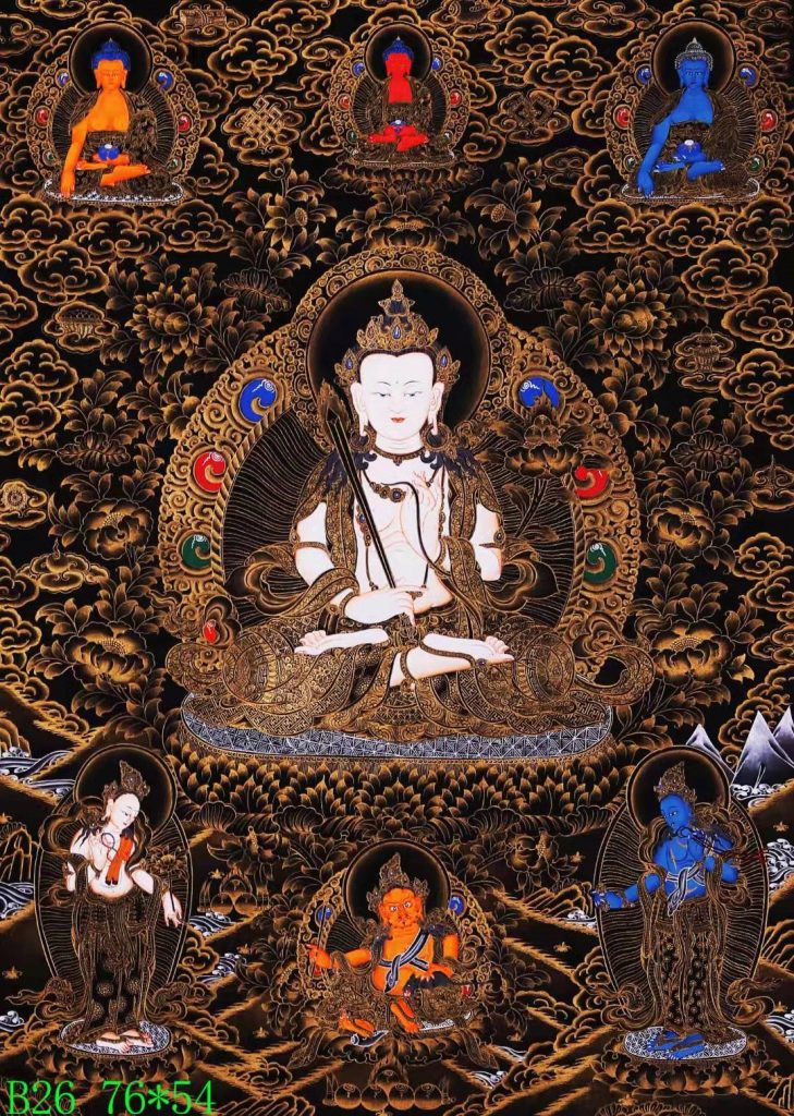 编号168-552006：黑金唐卡-虚空藏菩萨（76*54CM左右）