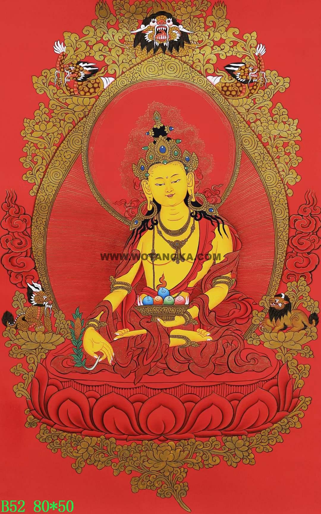 编号138-696653：红金唐卡-地藏王菩萨（80*50CM左右）