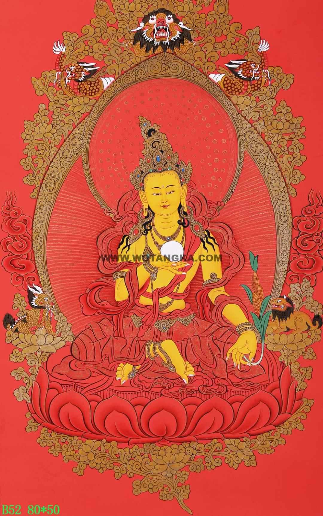 编号168-438630：红金唐卡-地藏王菩萨（80*50CM左右）