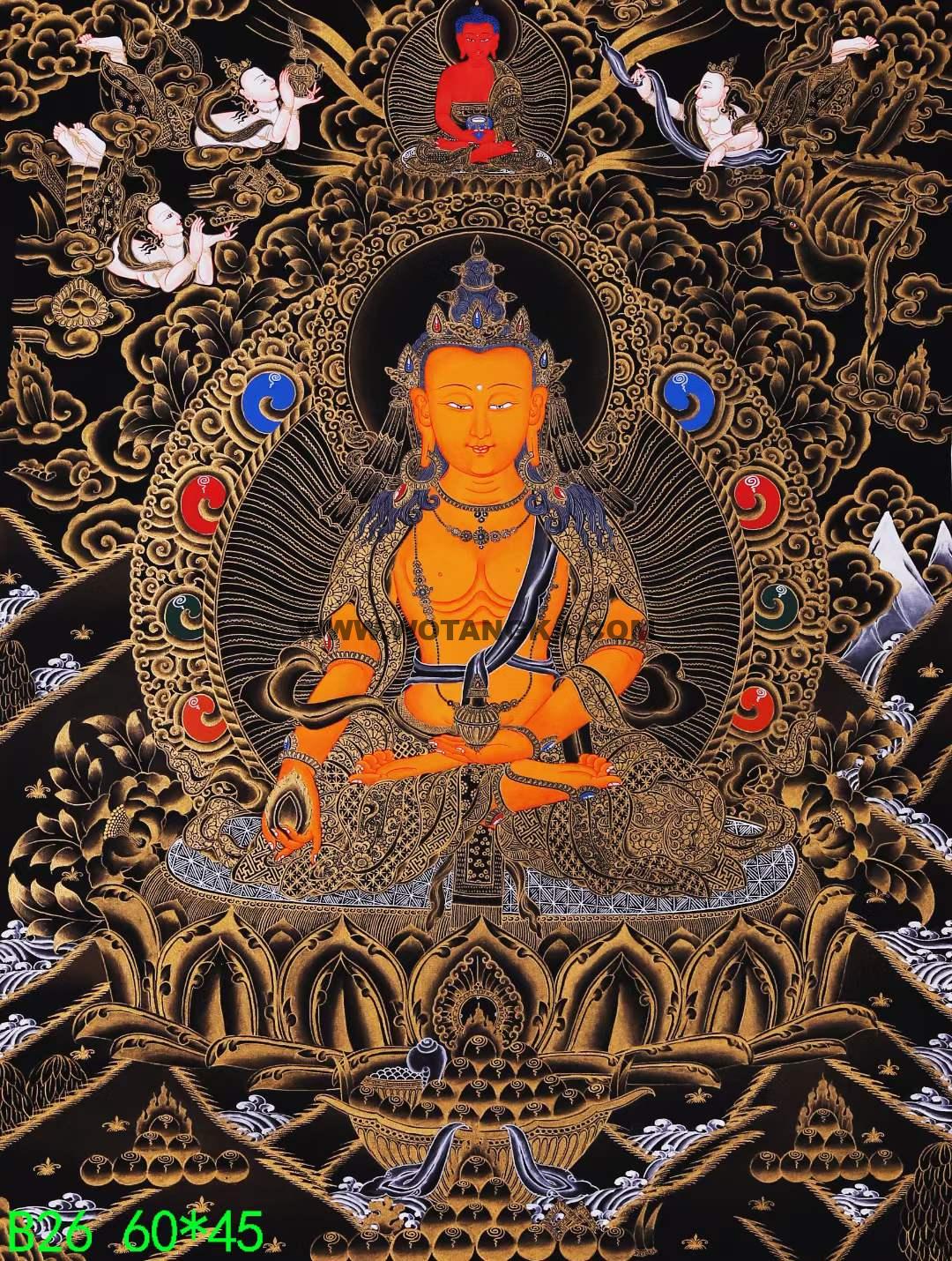 编号168-553553:黑金唐卡-地藏王菩萨(60*45CM左右)