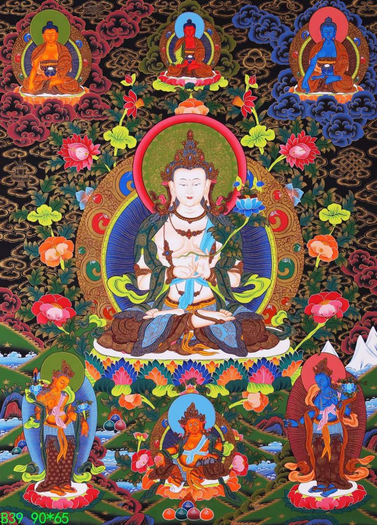 编号168-543437：彩绘唐卡-大势至菩萨（90*65CM左右）