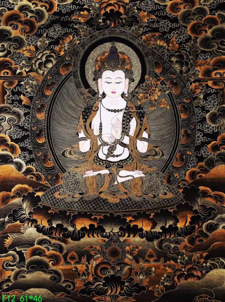 编号168-631633：黑金唐卡-大势至菩萨（61*46CM左右）