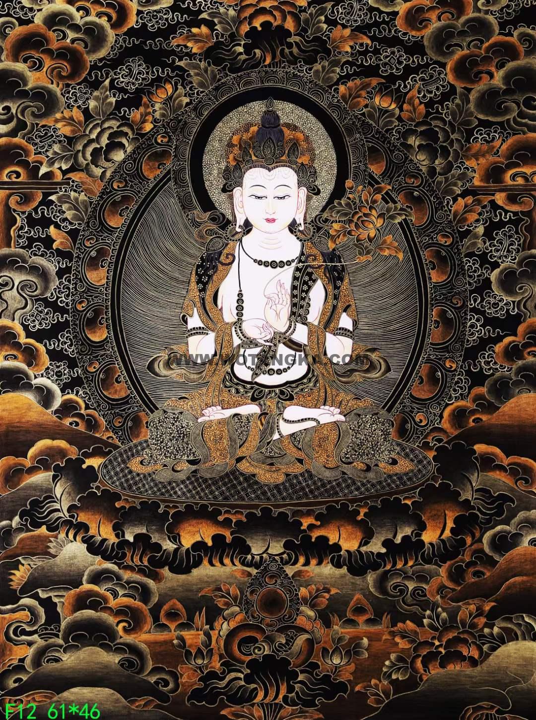 编号168-631633:黑金唐卡-大势至菩萨(61*46CM左右)