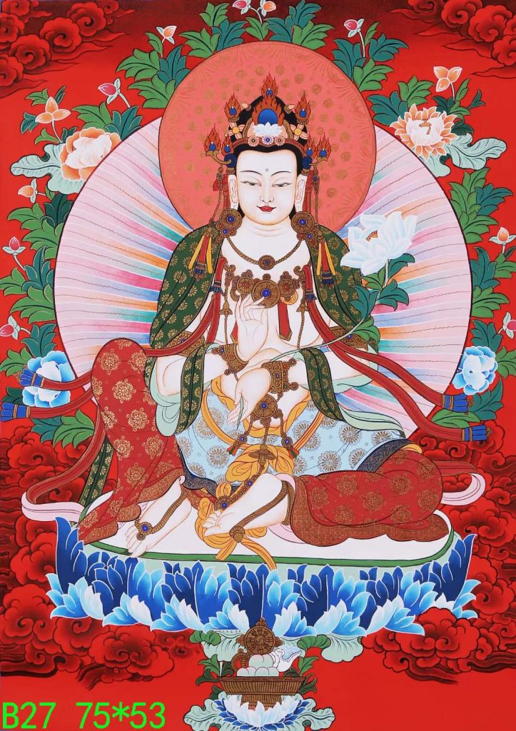 编号138-124906：红金唐卡-大势至菩萨（75*53CM左右）