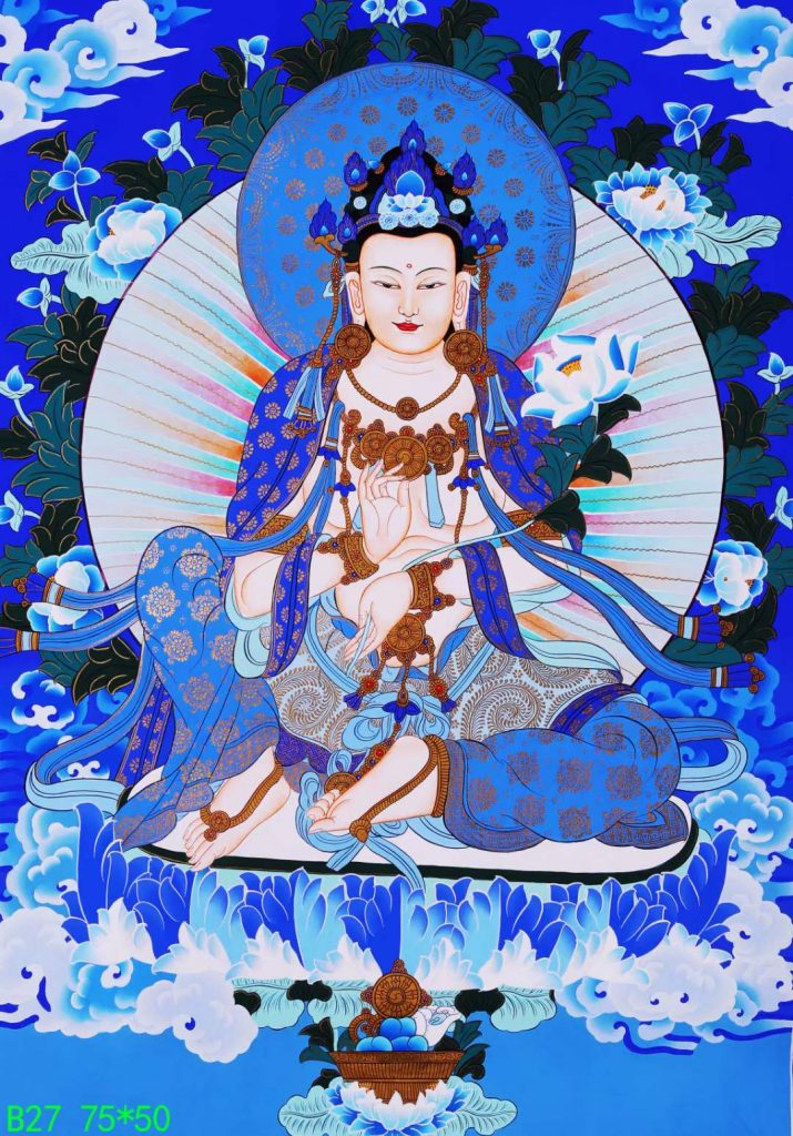 编号168-231386：蓝金唐卡-大势至菩萨（75*50CM左右）