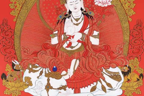 编号168-771127：红金唐卡-普贤菩萨（80*50CM左右）