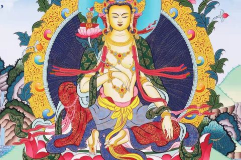 编号168-668093：彩绘唐卡-普贤菩萨（63*48CM左右）