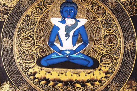 编号168-136788：黑金唐卡-普贤王如来坛城（70*70CM左右）