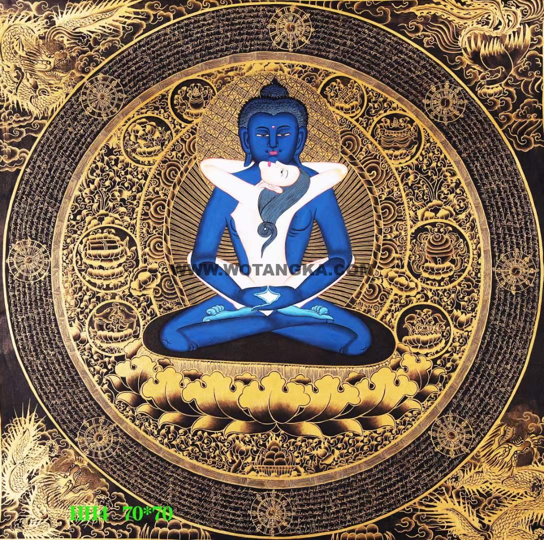 编号168-136788:黑金唐卡-普贤王如来坛城(70*70CM左右)