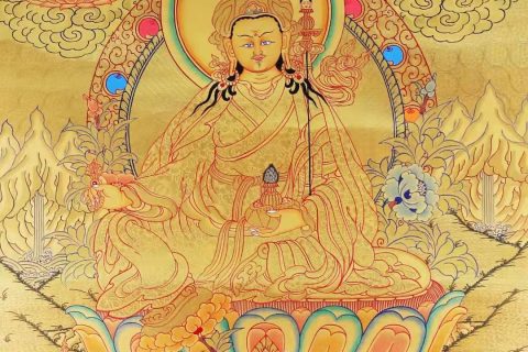 编号168-850159：黄金唐卡-莲花生大士（75*53CM左右）