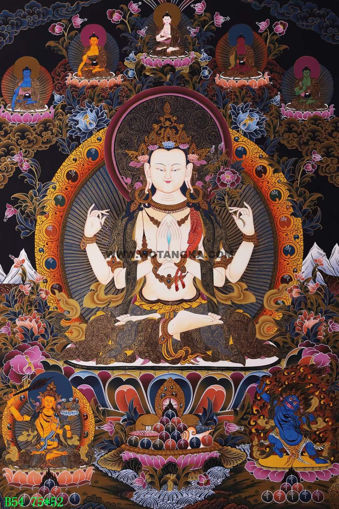 2022.03.20-四臂观音·三怙主唐卡推荐与赏析