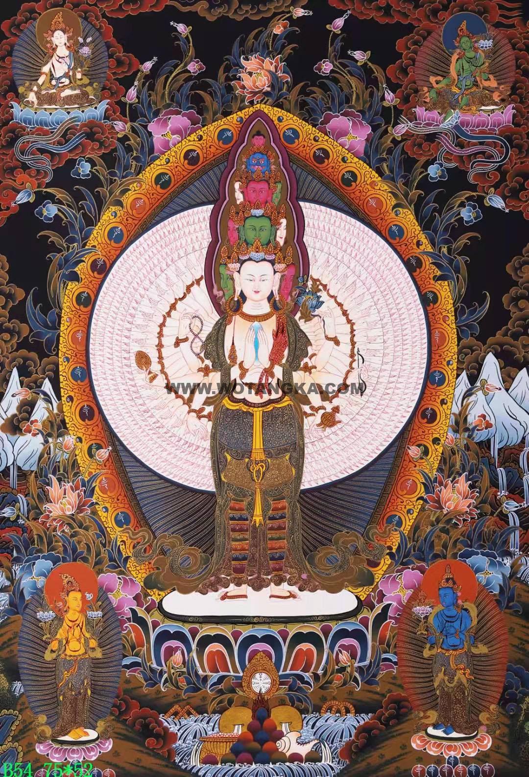 编号168-652183：彩绘唐卡-千手观音（75*52CM左右）