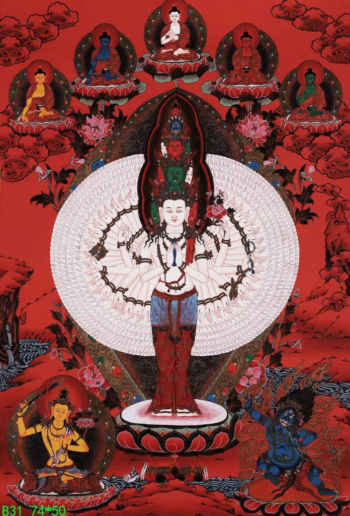 编号168-328065：彩绘唐卡-千手观音（74*50CM左右）