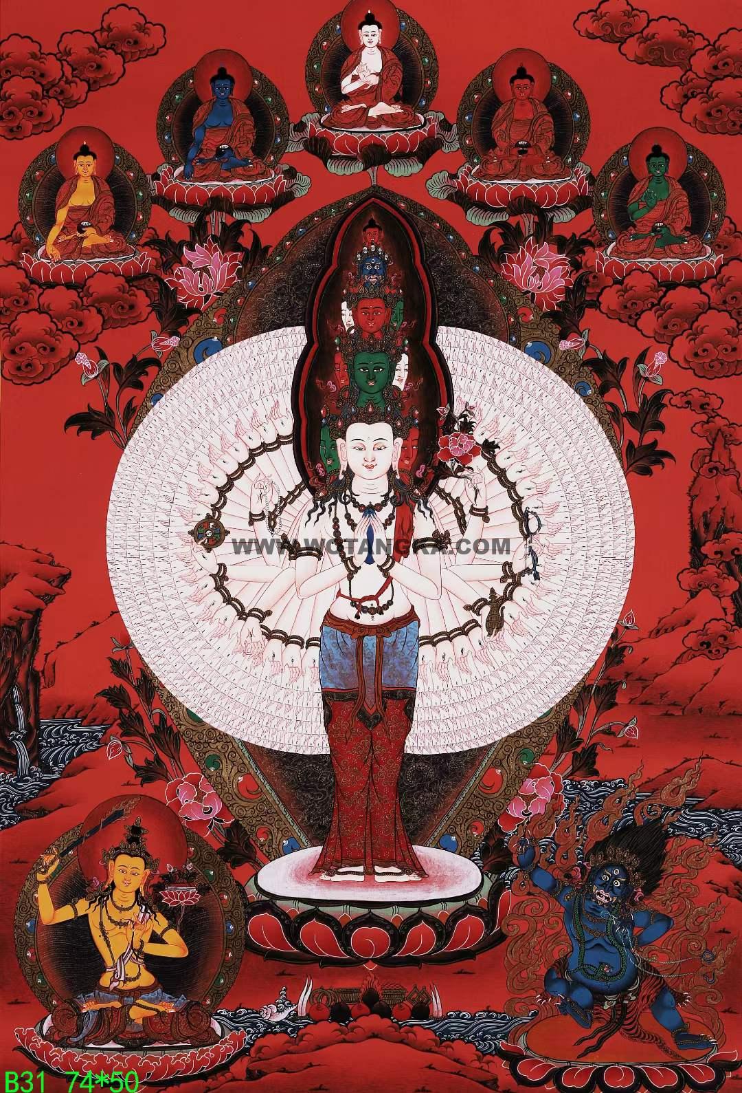 编号168-328065:彩绘唐卡-千手观音(74*50CM左右)