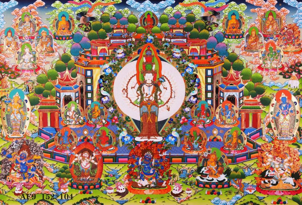 编号168-198831：彩绘唐卡-千手观音（152*104CM左右）