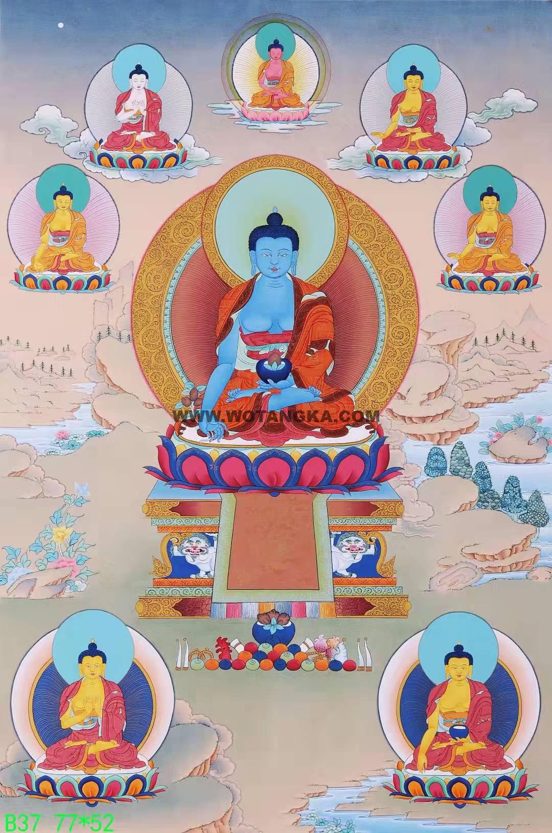 编号168-360607:彩绘唐卡-药师佛(77*52CM左右)