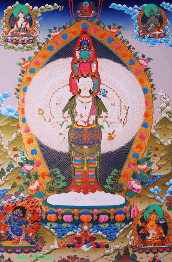 编号168-133779：彩绘唐卡-千手观音（155*104CM左右）
