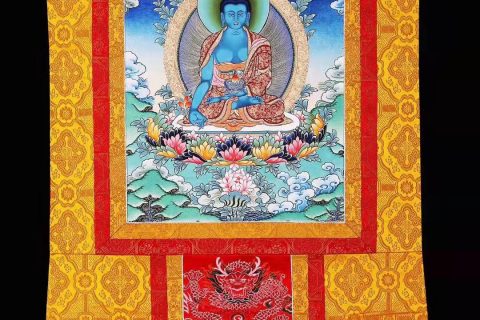 编号168-520007：彩绘唐卡-药师佛（66*48CM左右）