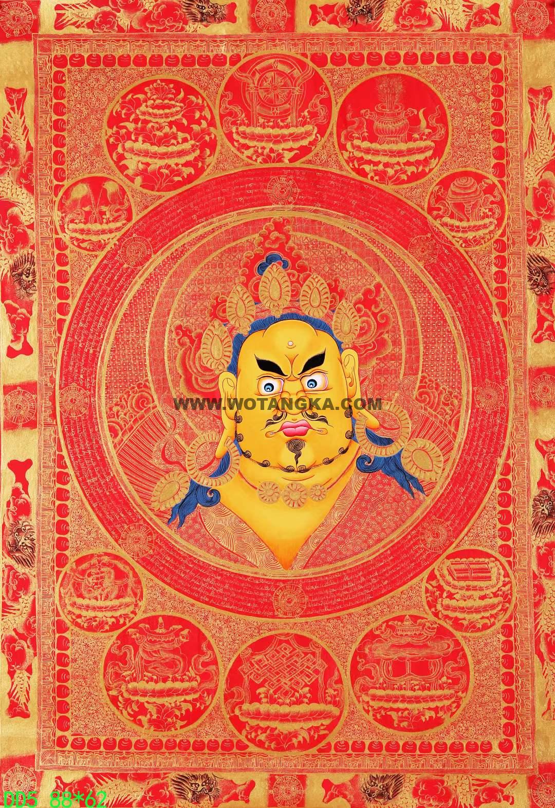 编号168-245576：红金唐卡-黄财神佛头（88*62CM左右）