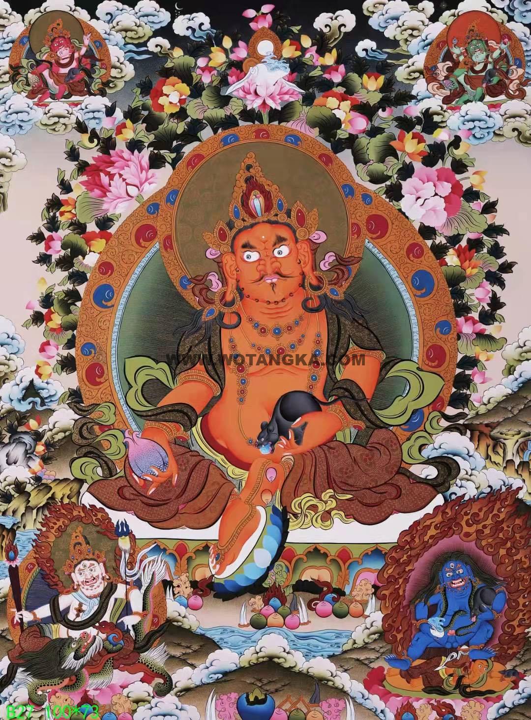 编号168-658029:彩绘唐卡-五方财神(100*73CM左右)