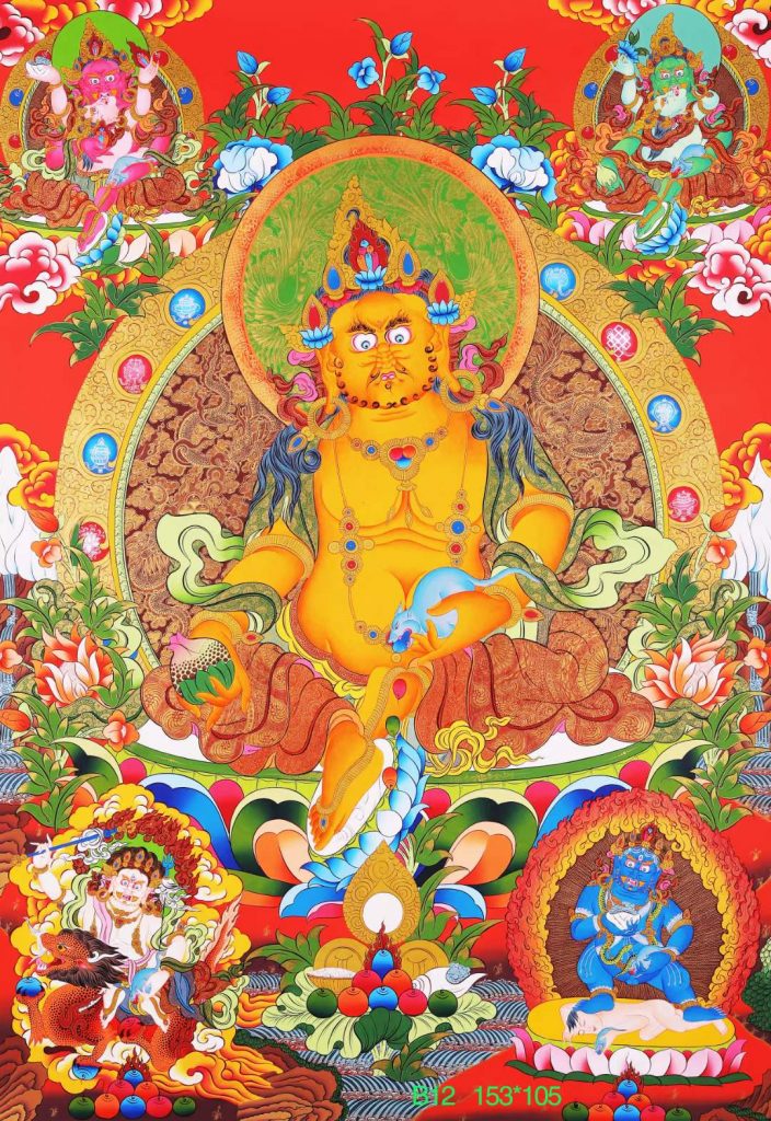 编号168-792014：彩绘唐卡-五方财神（153*105CM左右）