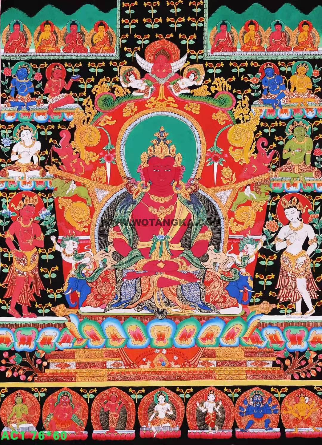 编号168-236365：彩绘唐卡-阿弥陀佛（76*60CM左右）