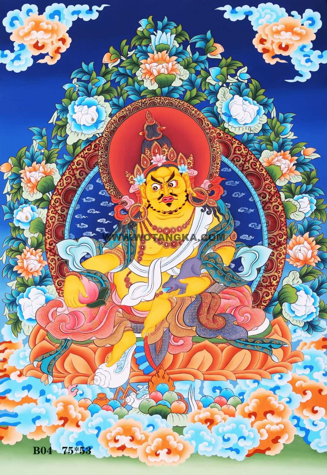 编号168-544660：彩绘唐卡-黄财神（75*53CM左右）