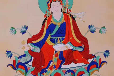 编号168-669984：彩绘唐卡-莲花生大士（80*60CM左右）