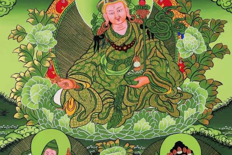 编号168-879092：彩绘唐卡-莲花生大士（60*45CM左右）