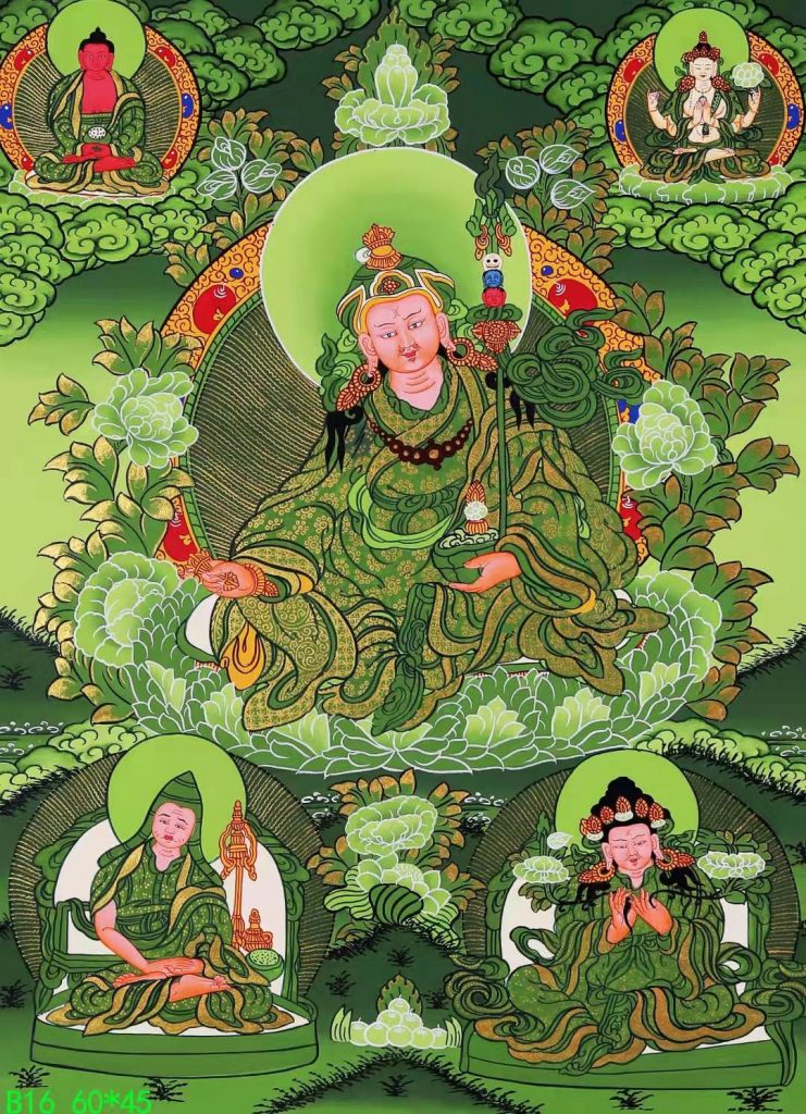 编号168-879092：彩绘唐卡-莲花生大士（60*45CM左右）