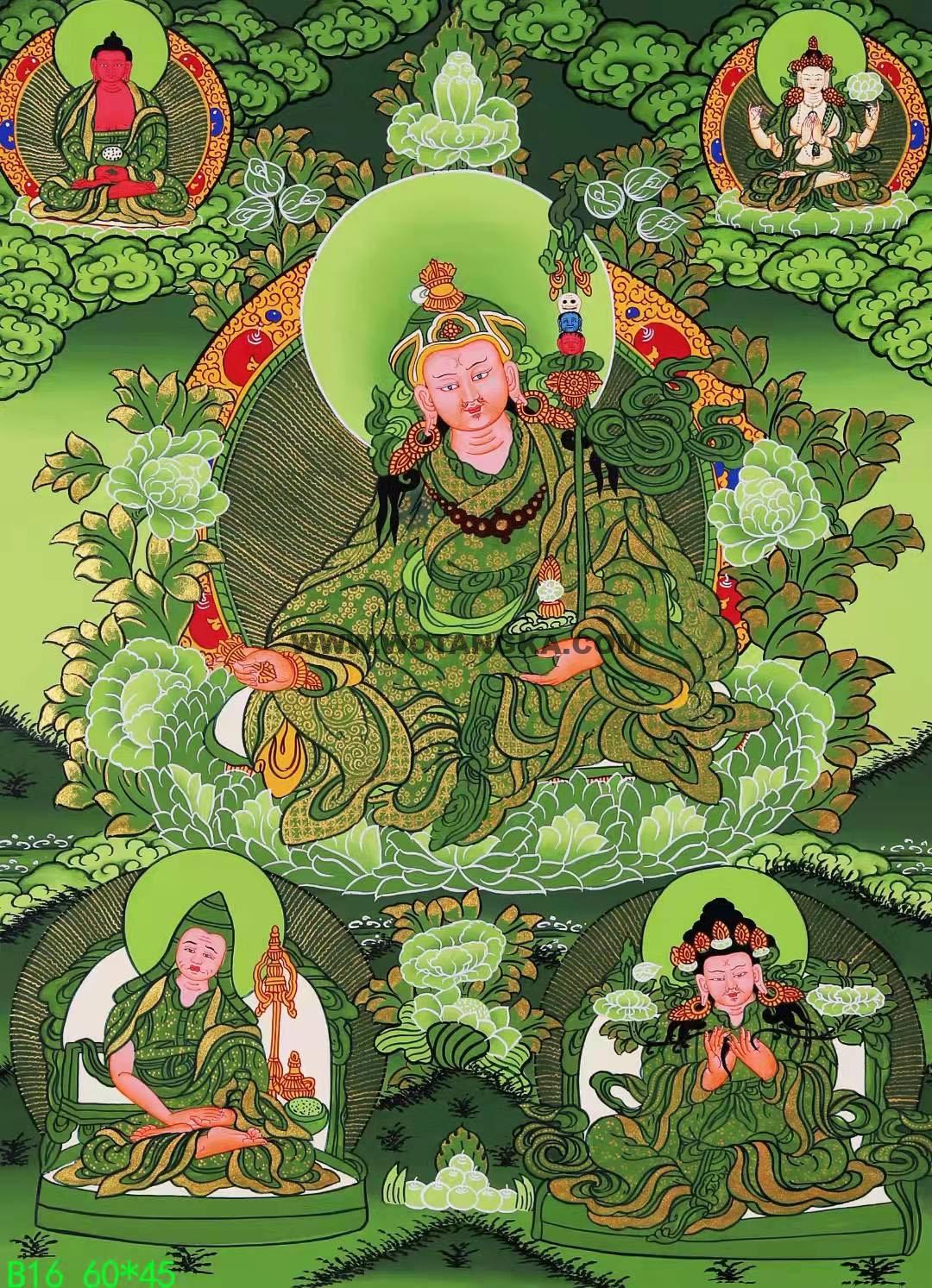 编号168-879092:彩绘唐卡-莲花生大士(60*45CM左右)