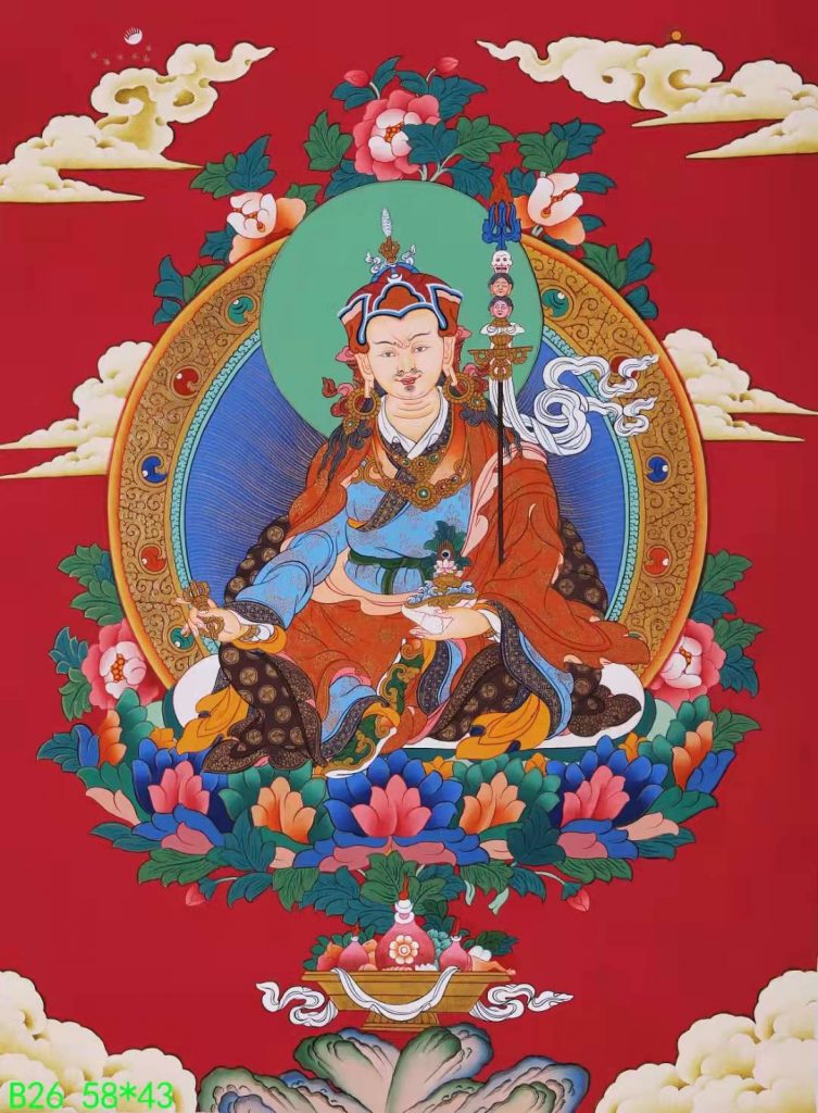 编号168-862940：彩绘唐卡-莲花生大士（58*43CM左右）