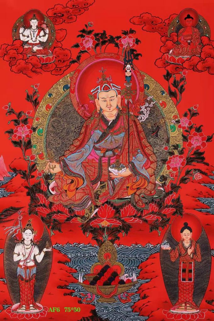 编号168-539574：红金唐卡-莲花生大士（75*50CM左右）