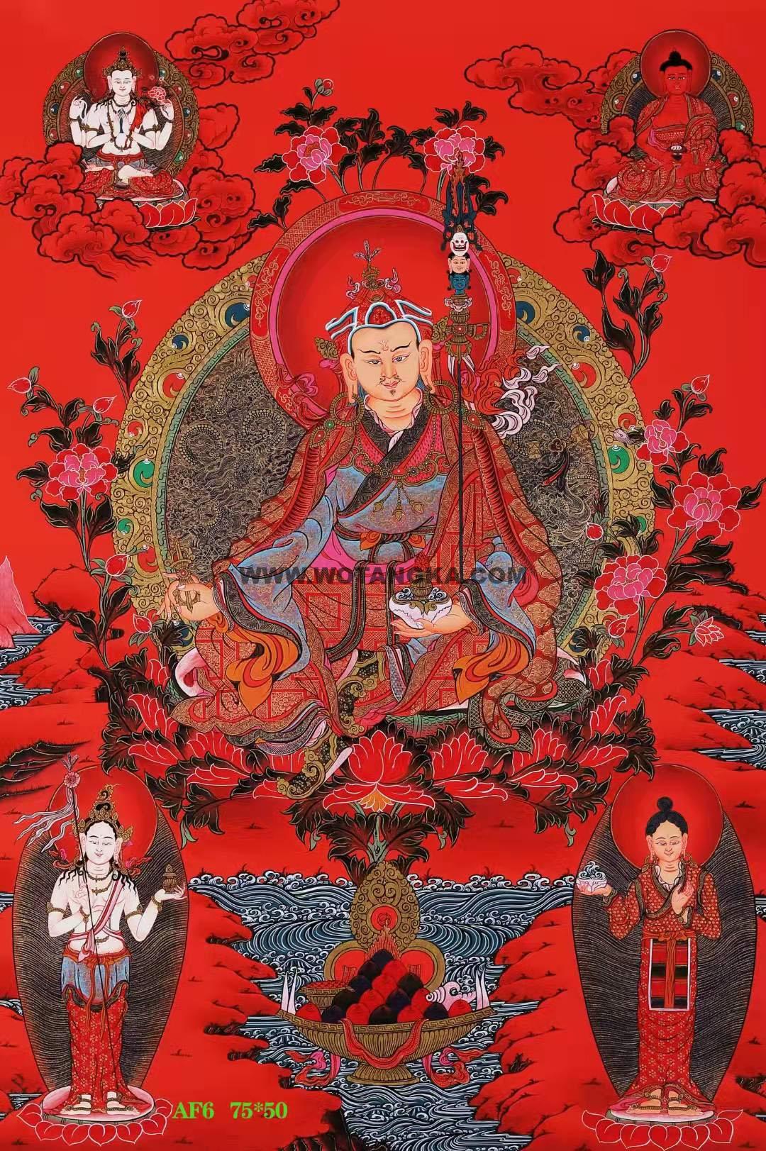 编号168-539574:红金唐卡-莲花生大士(75*50CM左右)