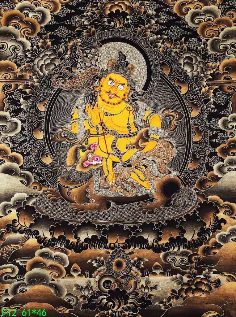 编号168-660681：黑金唐卡-财宝天王（61*46CM左右）