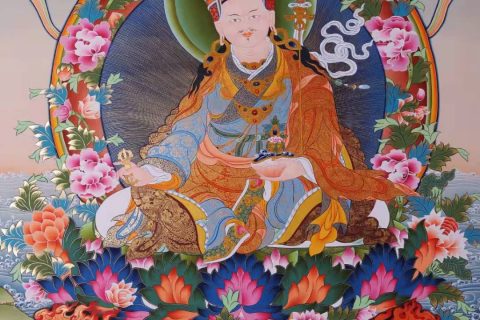 编号168-879628：彩绘唐卡-莲花生大士（140*100CM左右）
