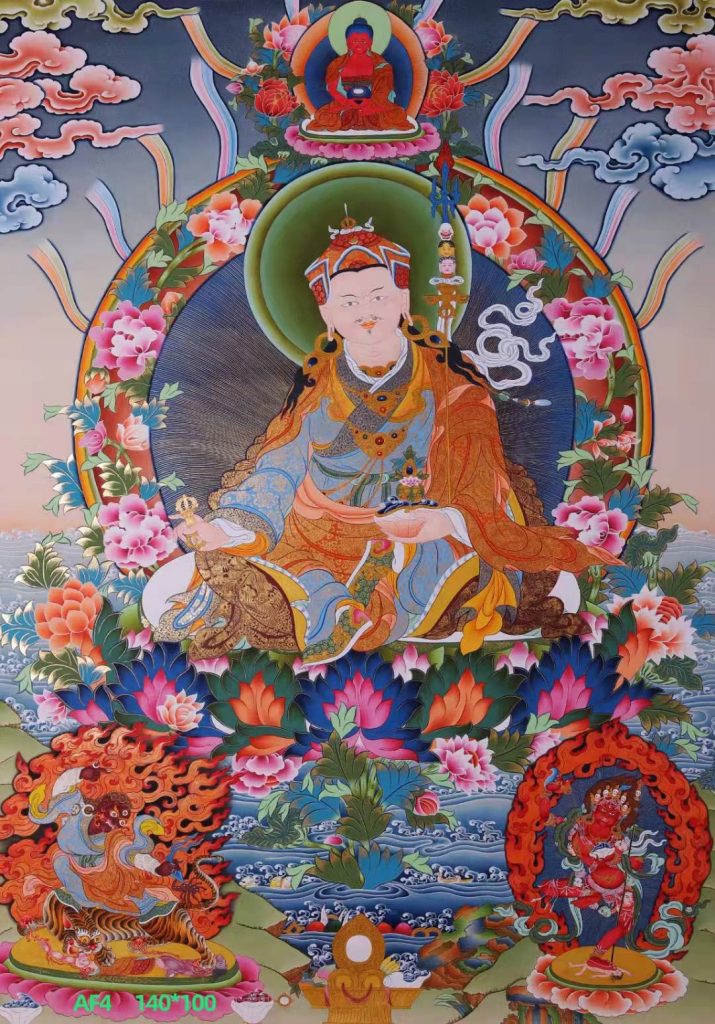 编号168-879628：彩绘唐卡-莲花生大士（140*100CM左右）