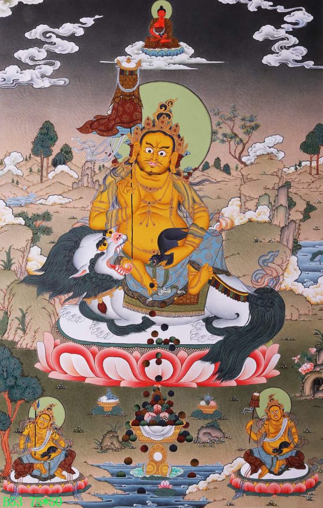 编号168-446554：彩绘唐卡-财宝天王（75*50CM左右）