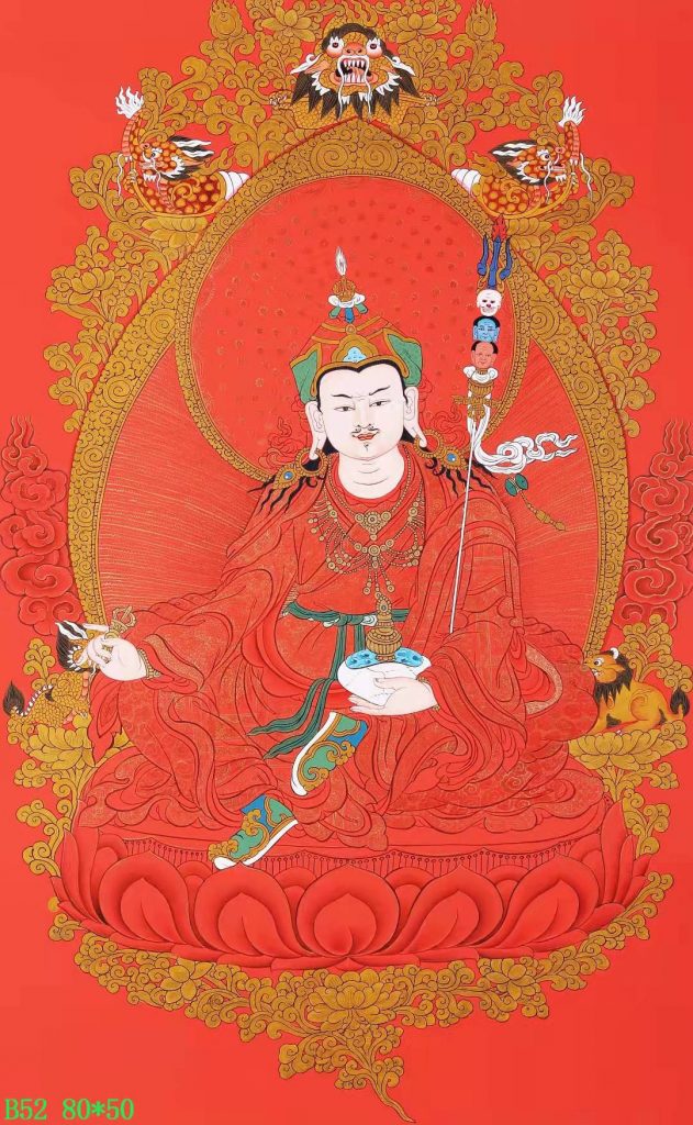 编号168-102828：红金唐卡-莲花生大士（80*50CM左右）