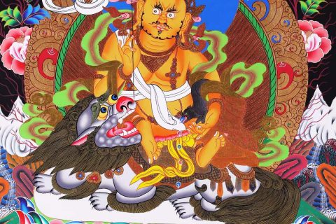 编号168-441238：彩绘唐卡-财宝天王（75*50CM左右）