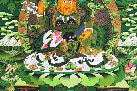 编号168-643072：彩绘唐卡-财宝天王（90*62CM左右）