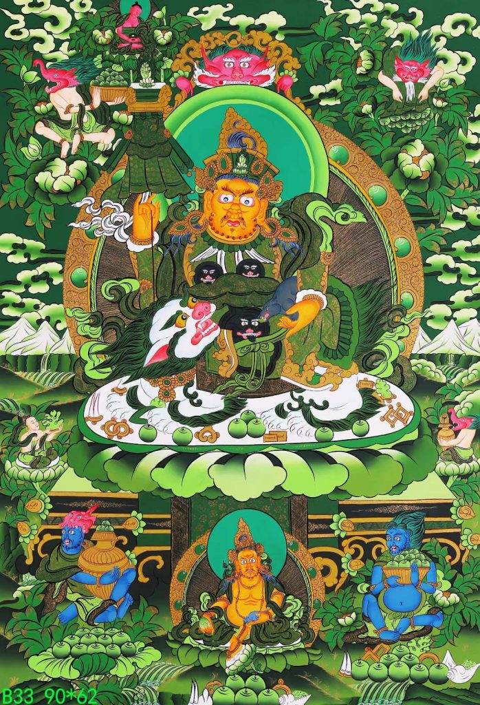 编号168-643072：彩绘唐卡-财宝天王（90*62CM左右）