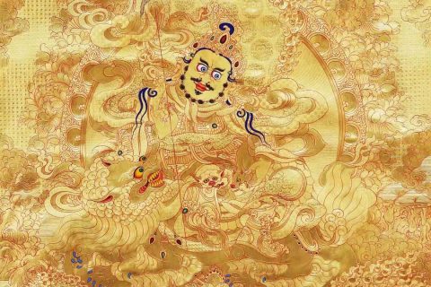 编号168-483061：黄金唐卡-财宝天王（100*72CM左右）