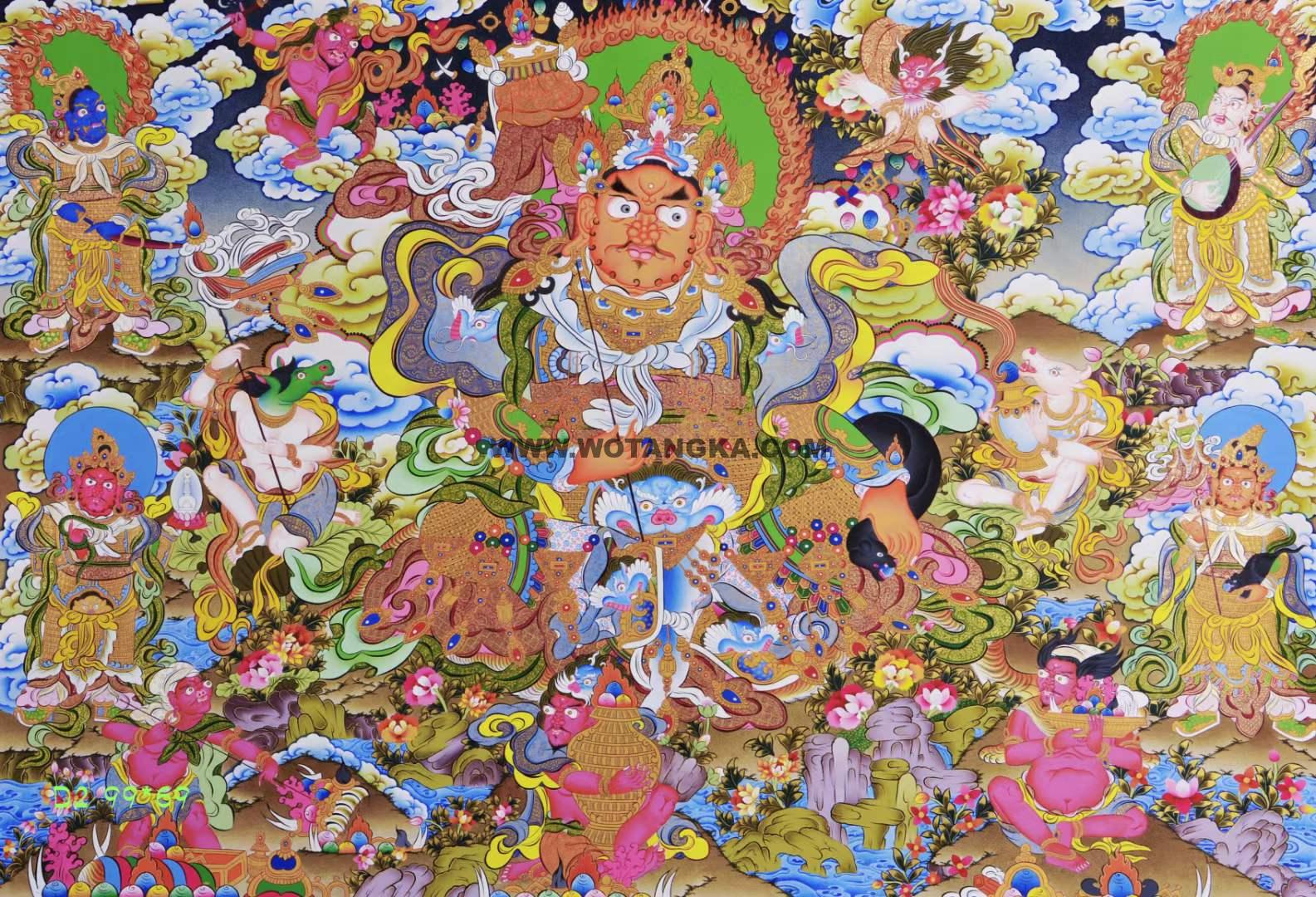 编号168-245442：彩绘唐卡-财宝天王（99*69CM左右）