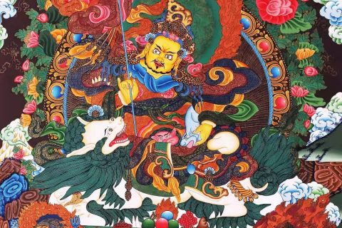 编号168-681880：彩绘唐卡-财宝天王（76*56CM左右）