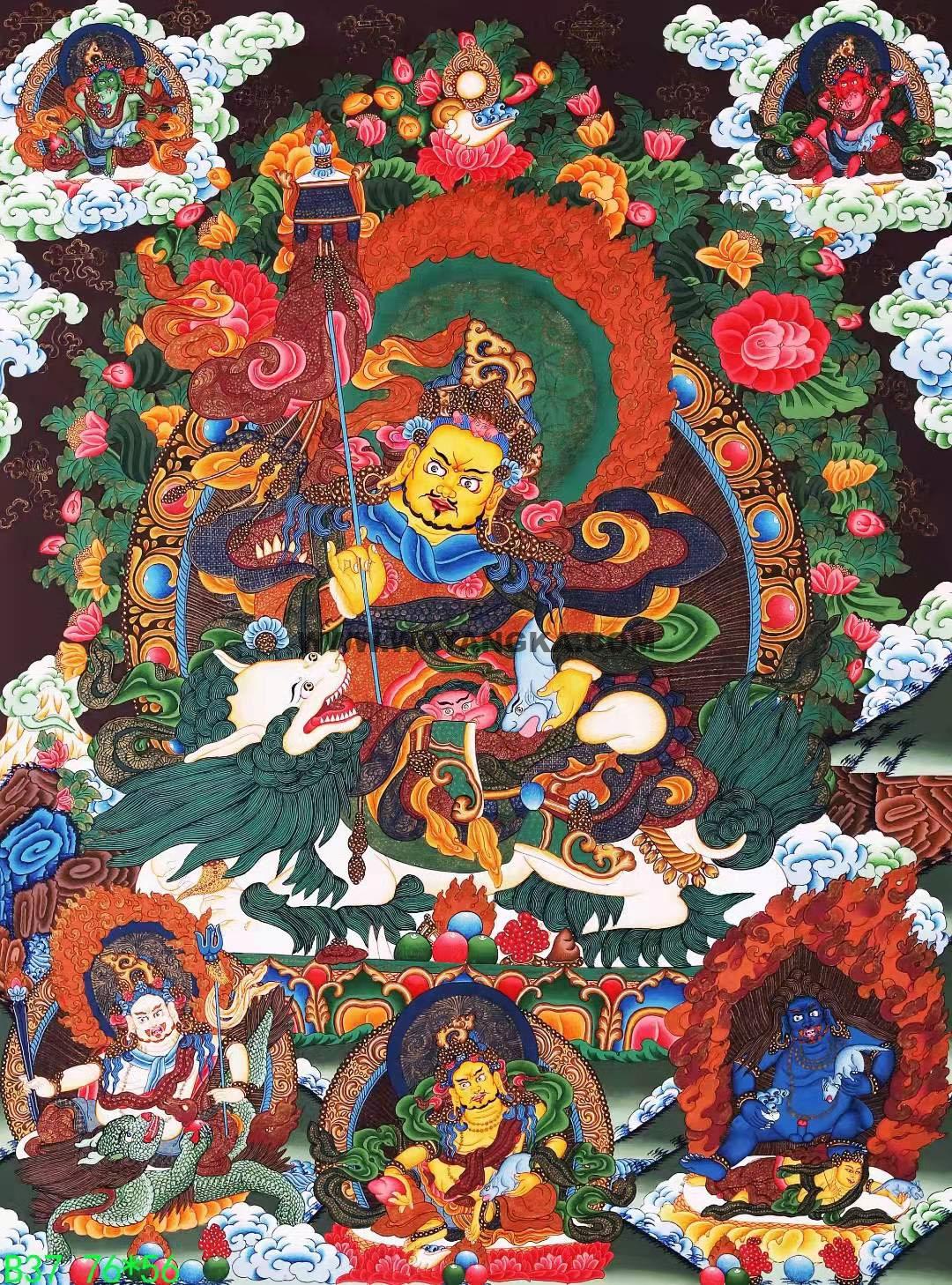 编号168-681880：彩绘唐卡-财宝天王（76*56CM左右）