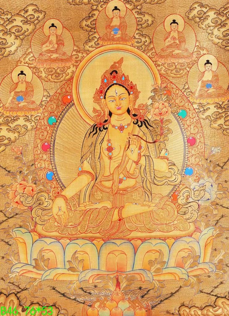 编号168-315864：黄金唐卡-白度母（76*53CM左右）