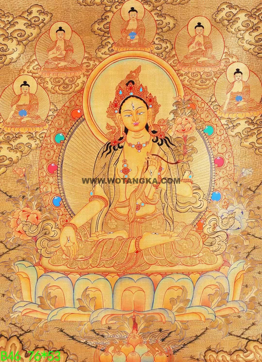编号168-315864:黄金唐卡-白度母(76*53CM左右)